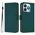 For ZTE Blade A75 4G Skin Feel Solid Color Leather Phone Case with Lanyard(Dark Green) - 2