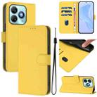 For ZTE Blade A75 4G Skin Feel Solid Color Leather Phone Case with Lanyard(Lemon Yellow) - 1