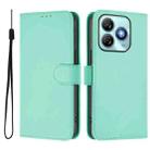 For ZTE Blade A75 4G Skin Feel Solid Color Leather Phone Case with Lanyard(Mint Green) - 2