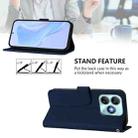 For ZTE Blade A75 4G Skin Feel Solid Color Leather Phone Case with Lanyard(Navy Blue) - 3