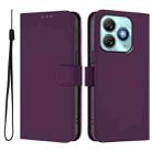 For ZTE Blade A75 4G Skin Feel Solid Color Leather Phone Case with Lanyard(Violet) - 2