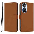 For ZTE Blade V40s Skin Feel Solid Color Leather Phone Case with Lanyard(Brown) - 2