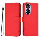 For ZTE Blade V40s Skin Feel Solid Color Leather Phone Case with Lanyard(Red) - 2