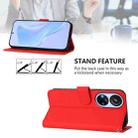 For ZTE Blade V40s Skin Feel Solid Color Leather Phone Case with Lanyard(Red) - 3