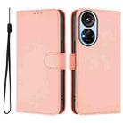 For ZTE Blade V40s Skin Feel Solid Color Leather Phone Case with Lanyard(Pink) - 2