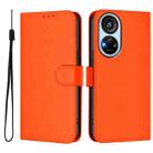 For ZTE Blade V40s Skin Feel Solid Color Leather Phone Case with Lanyard(Orange) - 2