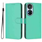 For ZTE Blade V40s Skin Feel Solid Color Leather Phone Case with Lanyard(Green) - 2