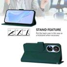 For ZTE Blade V40s Skin Feel Solid Color Leather Phone Case with Lanyard(Dark Green) - 3