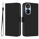 For ZTE Blade V40s Skin Feel Solid Color Leather Phone Case with Lanyard(Black) - 2