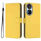 For ZTE Blade V40s Skin Feel Solid Color Leather Phone Case with Lanyard(Lemon Yellow) - 2