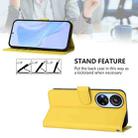 For ZTE Blade V40s Skin Feel Solid Color Leather Phone Case with Lanyard(Lemon Yellow) - 3