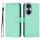 For ZTE Blade V40s Skin Feel Solid Color Leather Phone Case with Lanyard(Mint Green) - 2