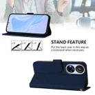 For ZTE Blade V40s Skin Feel Solid Color Leather Phone Case with Lanyard(Navy Blue) - 3