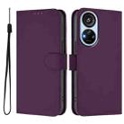 For ZTE Blade V40s Skin Feel Solid Color Leather Phone Case with Lanyard(Violet) - 2