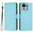 For ZTE Blade V50 Vita Skin Feel Solid Color Leather Phone Case with Lanyard(Sky Blue) - 2