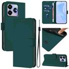 For ZTE Blade V60 4G / Axon 60 4G Skin Feel Solid Color Leather Phone Case with Lanyard(Dark Green) - 1