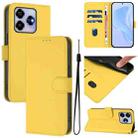 For ZTE Blade V60 4G / Axon 60 4G Skin Feel Solid Color Leather Phone Case with Lanyard(Lemon Yellow) - 1