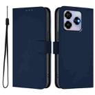 For ZTE Blade V60 4G / Axon 60 4G Skin Feel Solid Color Leather Phone Case with Lanyard(Navy Blue) - 2