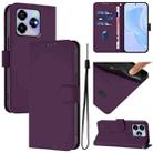 For ZTE Blade V60 4G / Axon 60 4G Skin Feel Solid Color Leather Phone Case with Lanyard(Violet) - 1