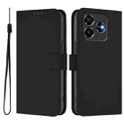 For ZTE Blade V60 Design Skin Feel Solid Color Leather Phone Case with Lanyard(Black) - 2