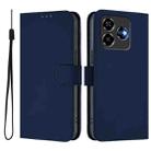 For ZTE Blade V60 Design Skin Feel Solid Color Leather Phone Case with Lanyard(Navy Blue) - 2