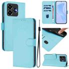 For ZTE Blade V60 Design Skin Feel Solid Color Leather Phone Case with Lanyard(Sky Blue) - 1