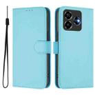 For ZTE Blade V60 Design Skin Feel Solid Color Leather Phone Case with Lanyard(Sky Blue) - 2