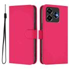 For ZTE Blade V60 Design Skin Feel Solid Color Leather Phone Case with Lanyard(Rose Red) - 2