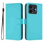 For ZTE Blade V60 Design Skin Feel Solid Color Leather Phone Case with Lanyard(Lake Blue) - 2