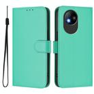 For ZTE Blade A35 Lite / A35 Core Skin Feel Solid Color Leather Phone Case with Lanyard(Green) - 2
