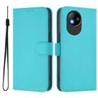 For ZTE Blade A35 Lite / A35 Core Skin Feel Solid Color Leather Phone Case with Lanyard(Lake Blue) - 2