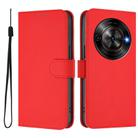 For ZTE Blade A75 5G Skin Feel Solid Color Leather Phone Case with Lanyard(Red) - 2