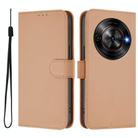 For ZTE Blade A75 5G Skin Feel Solid Color Leather Phone Case with Lanyard(Nude) - 2