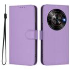 For ZTE Blade A75 5G Skin Feel Solid Color Leather Phone Case with Lanyard(Lavender Purple) - 2