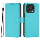For ZTE Blade V70 Design Skin Feel Solid Color Leather Phone Case with Lanyard(Lake Blue) - 2