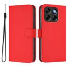 For ZTE Blade V70 Vita / V70 Design Skin Feel Solid Color Leather Phone Case with Lanyard(Red) - 2