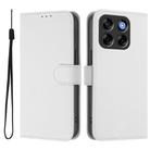 For ZTE Blade V70 Vita / V70 Design Skin Feel Solid Color Leather Phone Case with Lanyard(White) - 2