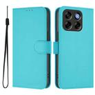 For ZTE Blade V70 Vita / V70 Design Skin Feel Solid Color Leather Phone Case with Lanyard(Lake Blue) - 2