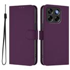 For ZTE Blade V70 Vita / V70 Design Skin Feel Solid Color Leather Phone Case with Lanyard(Violet) - 2