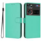 For ZTE Nubia Z60 Ultra Skin Feel Solid Color Leather Phone Case with Lanyard(Green) - 1