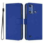 For ZTE Blade A53 Pro Skin Feel Solid Color Leather Phone Case with Lanyard(Dark Blue) - 2