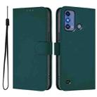 For ZTE Blade A53 Pro Skin Feel Solid Color Leather Phone Case with Lanyard(Dark Green) - 2