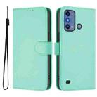 For ZTE Blade A53 Pro Skin Feel Solid Color Leather Phone Case with Lanyard(Mint Green) - 2