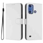 For ZTE Blade A53 Pro Skin Feel Solid Color Leather Phone Case with Lanyard(White) - 2