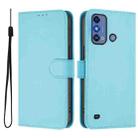 For ZTE Blade A53 Pro Skin Feel Solid Color Leather Phone Case with Lanyard(Sky Blue) - 2