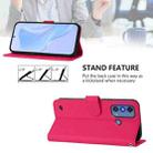 For ZTE Blade A53 Pro Skin Feel Solid Color Leather Phone Case with Lanyard(Rose Red) - 3