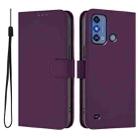 For ZTE Blade A53 Pro Skin Feel Solid Color Leather Phone Case with Lanyard(Violet) - 2