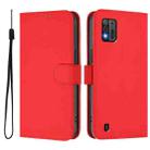 For ZTE Blade A52 Lite Skin Feel Solid Color Leather Phone Case with Lanyard(Red) - 2