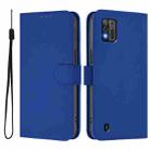 For ZTE Blade A52 Lite Skin Feel Solid Color Leather Phone Case with Lanyard(Dark Blue) - 2