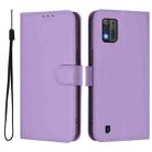 For ZTE Blade A52 Lite Skin Feel Solid Color Leather Phone Case with Lanyard(Lavender Purple) - 2
